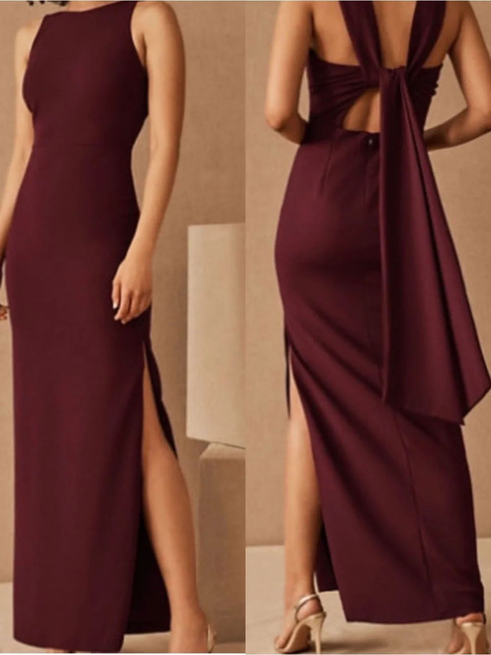 BHLDN | Wine London Crepe Tie-Back Dress